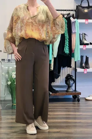 Cropped Wide Leg Trousers