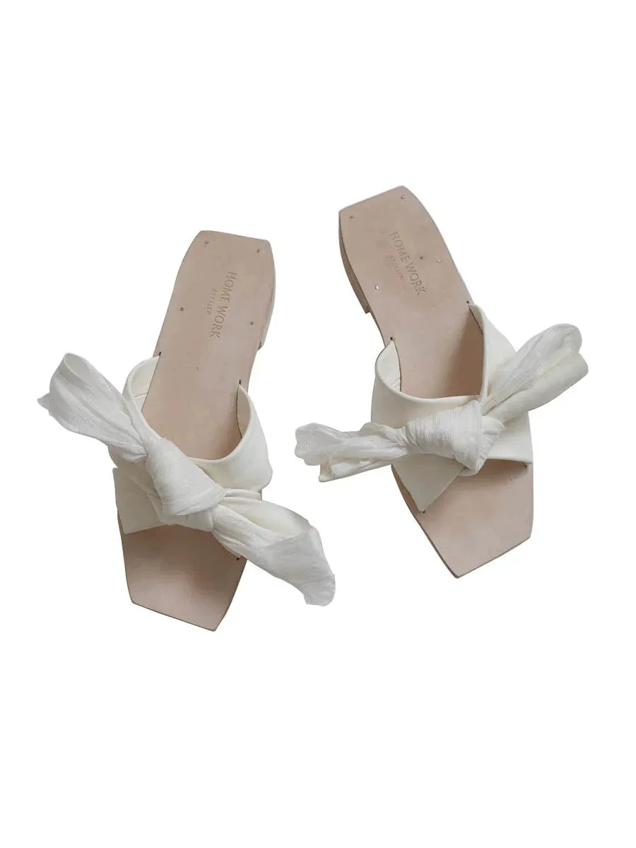 Cross Ribbon Knot Sandals