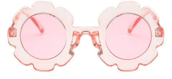 Cute Sun Flower Round Sunglasses with UV Protection for Boys Girls