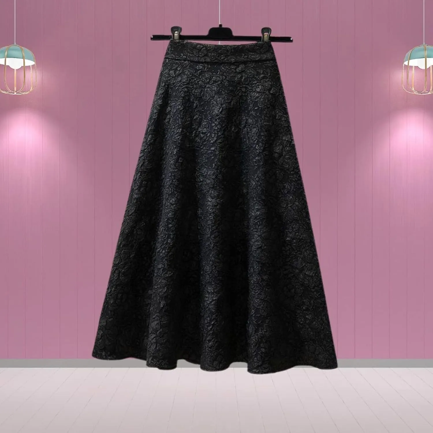 Cute Womens Skirts Summer Jacquard Pleated High Waisted Trendy Sexy Skirt Fairy Women's Casual Skirt Solid Flare