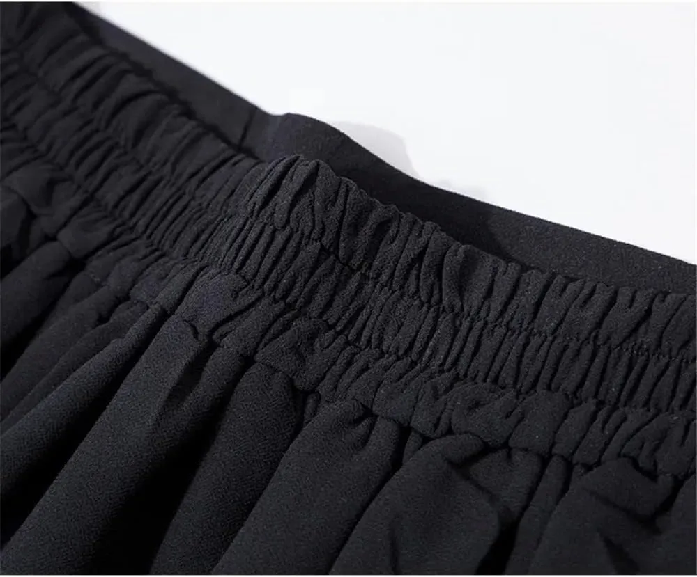 DBFBDTU Chiffon Back Elastic High Waist Solid Color Long Skirts Summer Women Midi Skirts Office Lady Loose Skirts