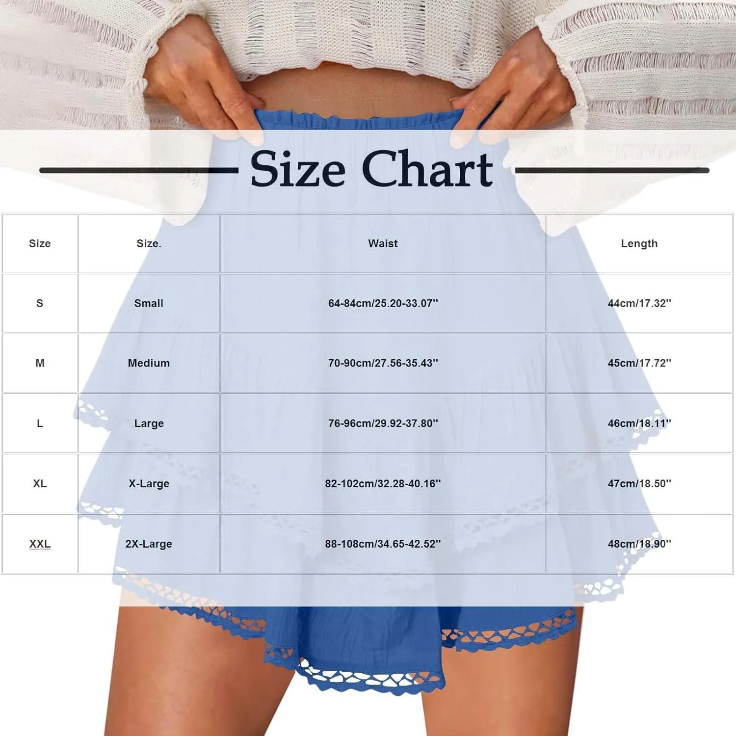 DDAPJ pyju Flowy Shorts for Women Summer Casual Boho Ruffle Tiered Skorts High Waist Mini Skirts Crochet Golf Tennis Skirts