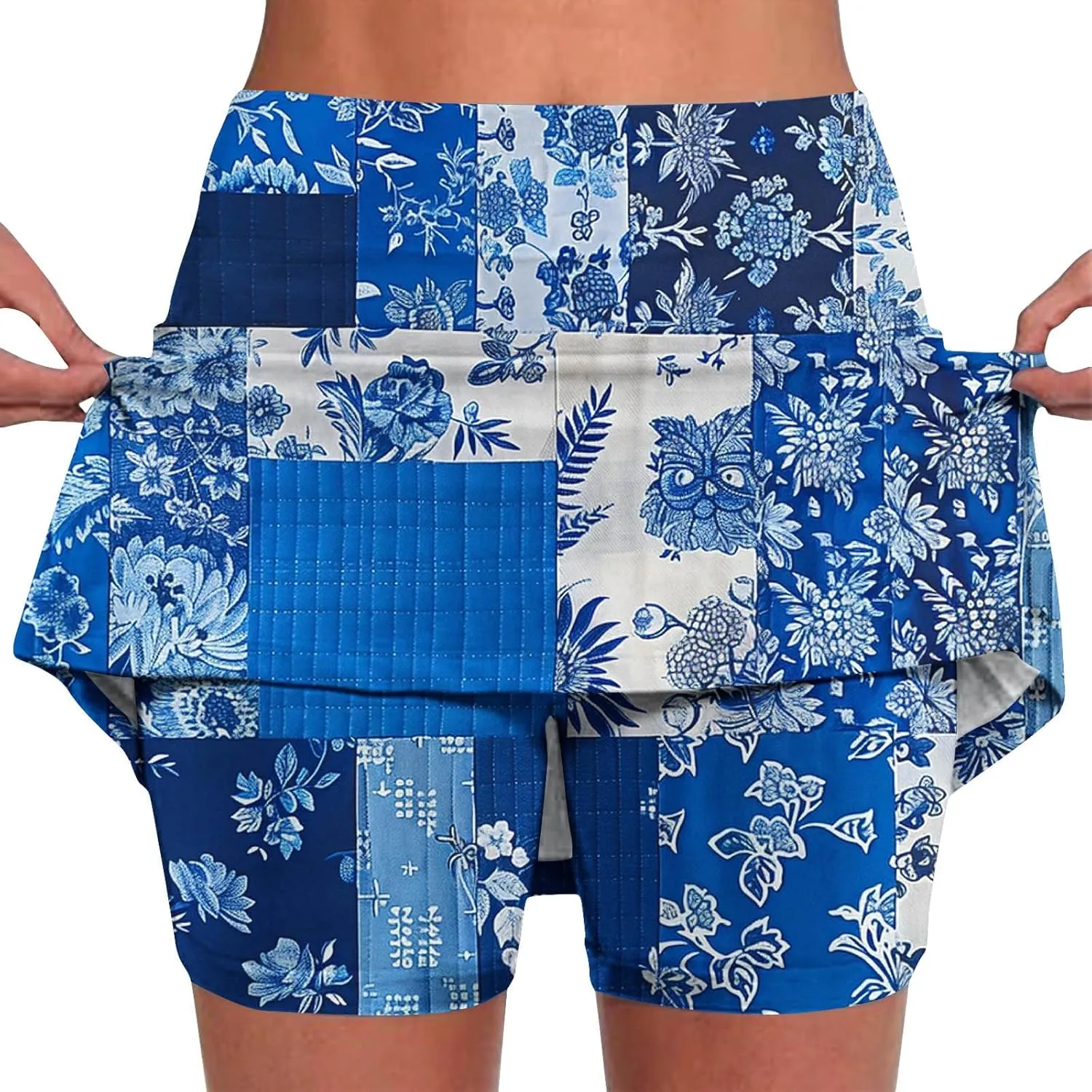 DDAPJ pyju Tie Dye Skorts for Woman Fashion High Waisted Women's Tennis Golf Skirts Plus Size Athletic Skirt with Shorts