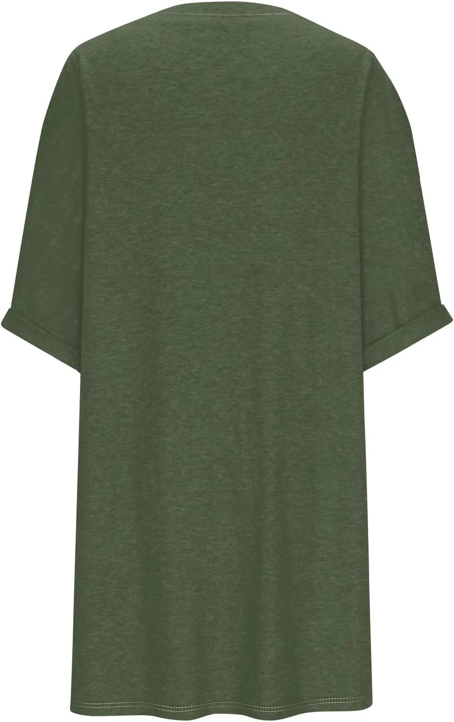 Dresses for Women 2024 Plus Szie 3/4 Length Sleeve Shirt Dress Trendy Loose Fit V Neck Sundress Casual Beach Dress