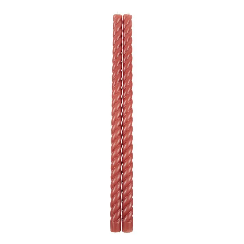 Fancy Taper Candles - Clay