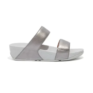 FITFLOP WOMENS LEATHER SLIDES - SILVER