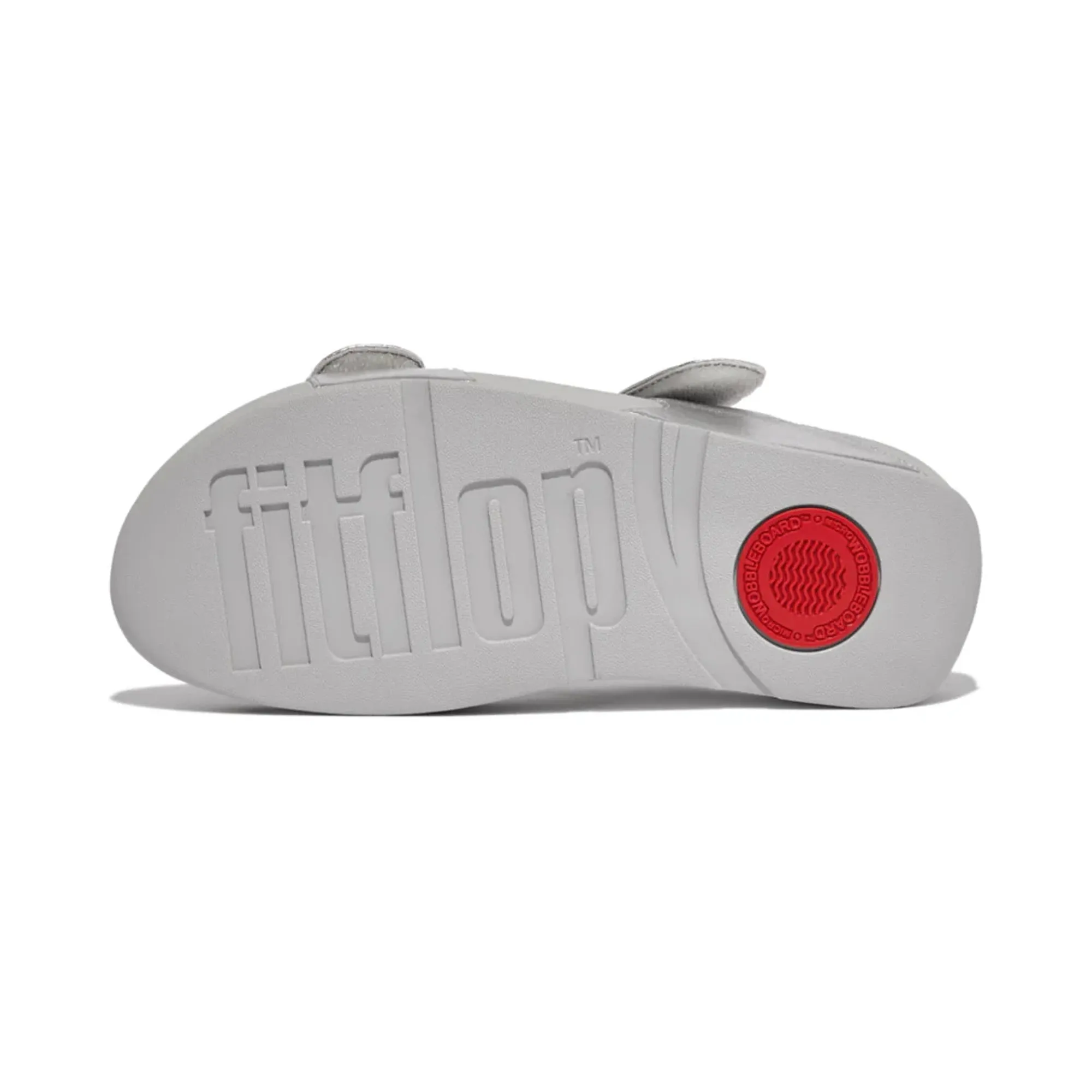 FITFLOP WOMENS LEATHER SLIDES - SILVER