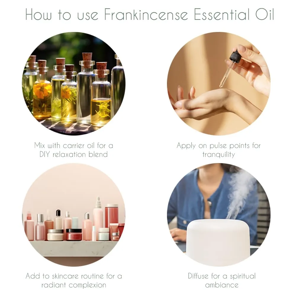 Flaviour Frankincense Essential Oil: 100% Natural & Pure | Promotes Relaxation, Stress Relief & Inner Peace | Moisturizes Skin & Nourishes Hair | 10 ml (Pack of 1) | Boswellia Serrata
