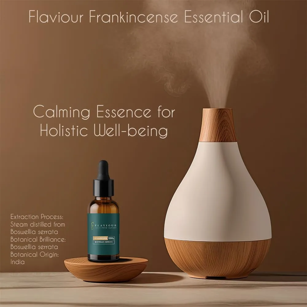 Flaviour Frankincense Essential Oil: 100% Natural & Pure | Promotes Relaxation, Stress Relief & Inner Peace | Moisturizes Skin & Nourishes Hair | 10 ml (Pack of 1) | Boswellia Serrata