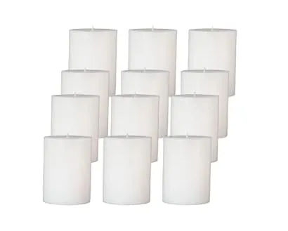 Floish Decor Premium Pillar Candles Set | Smokeless & Dripless | Home Decor Candles | Candles Gift Set (Unscented, 2x2 Inches - Pack of 12)