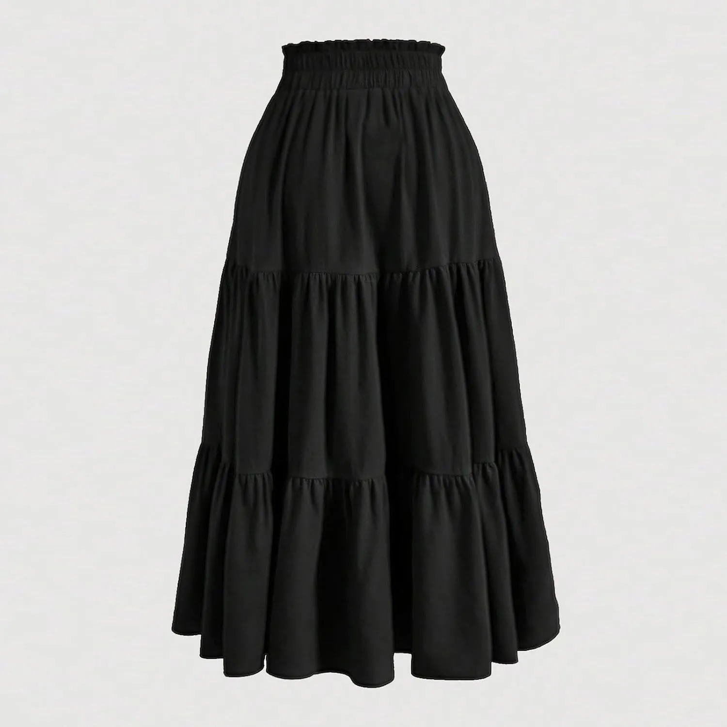 Floral Midi Skirts for Women Summer Flowy Tiered Skirt Drawstring Summer Knee Length A Line Skirts with Pockets