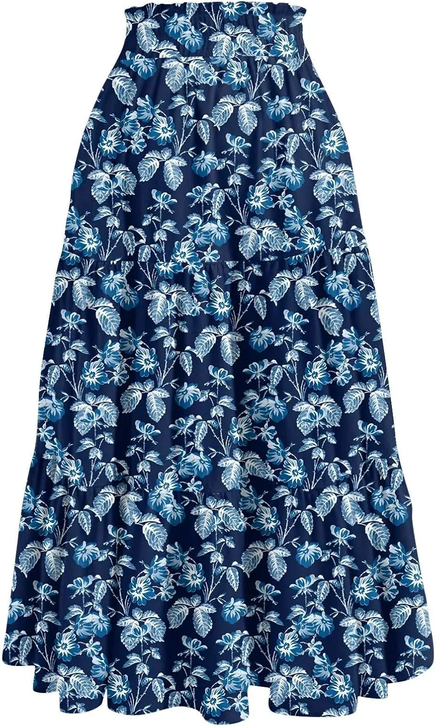 Floral Skirts for Women 2025 Summer High Waist Tiered Pleated Flowy Tiered A-Line Boho Long Maxi Skirts