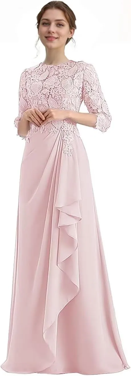 Formal Mother of The Bride Dresses for Wedding Lace Chiffon Formal Dresses Long Evening Gowns for Women