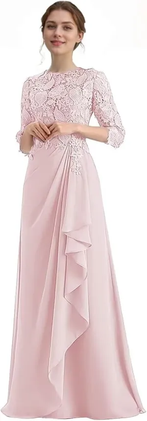Formal Mother of The Bride Dresses for Wedding Lace Chiffon Formal Dresses Long Evening Gowns for Women