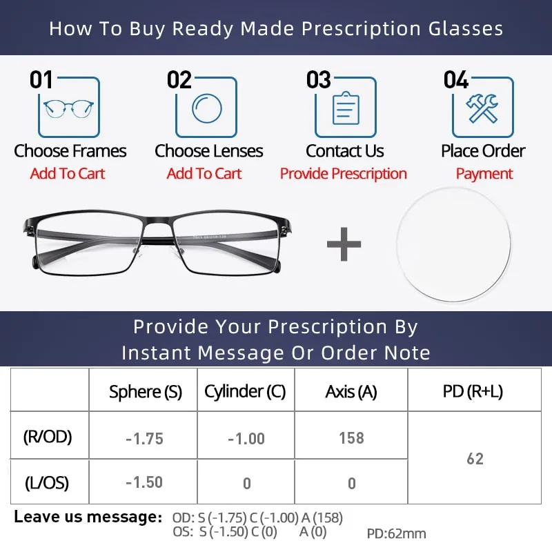 Gmei Unisex Full Rim TR 90 Titanium Square Frame Eyeglasses 2091