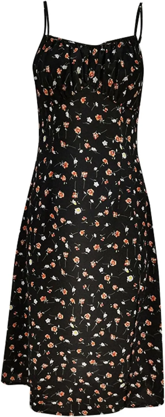 GOKKILRW Summer Dresses for Women 2025 Beach Midi Dress Spaghetti Strap Polka Dot A Line Flowy Dress for Party Graduation