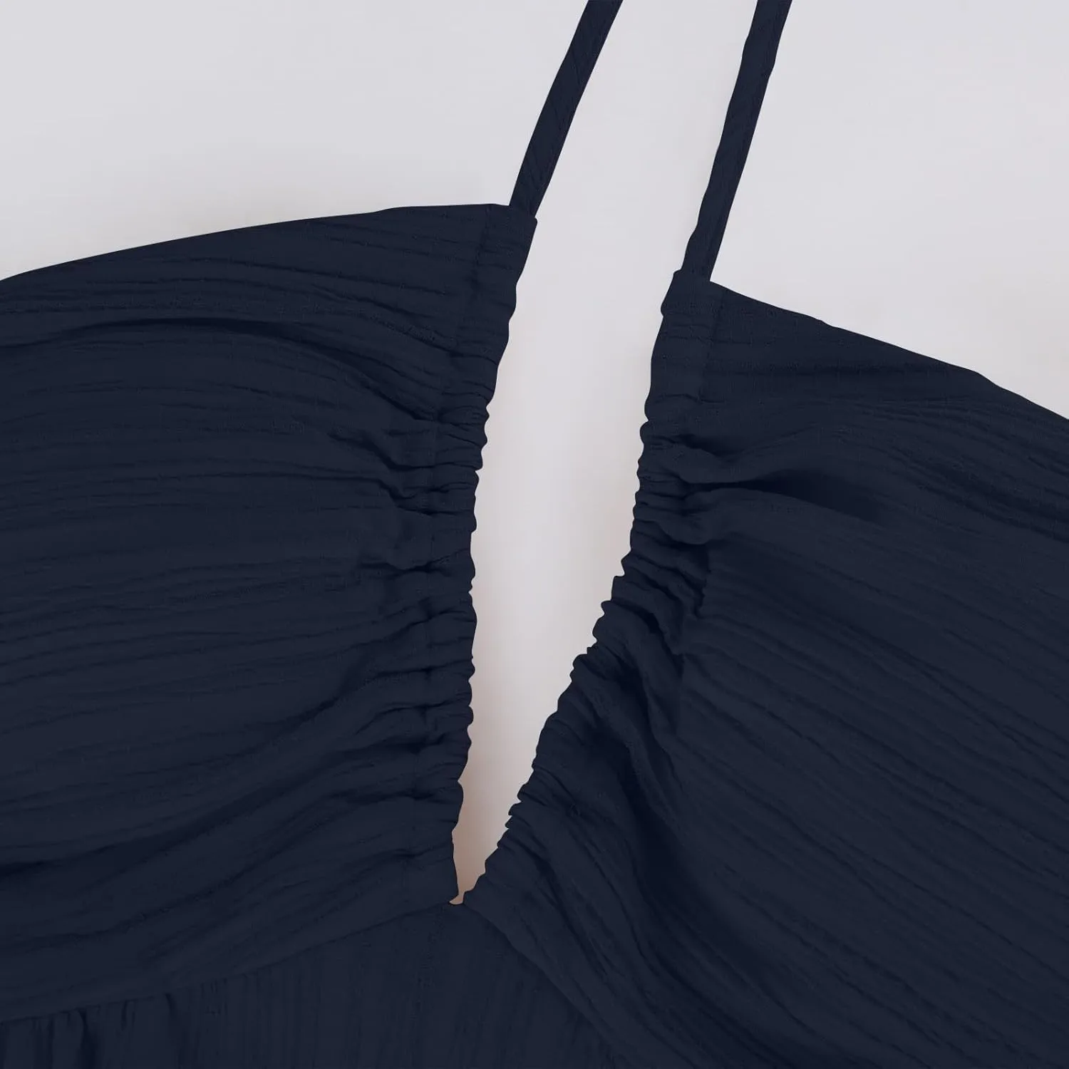 Halter Maxi Dresses for Women 2025 Elegant V Neck Spaghetti Strap Dress Casual Boho Tiered Hem a Line Corset Sundress