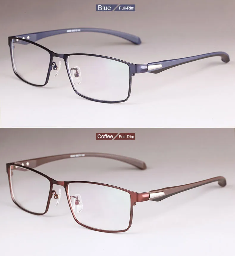 Hotochki Men's Full And Semi Rim Square Titanium Alloy Eyeglasses