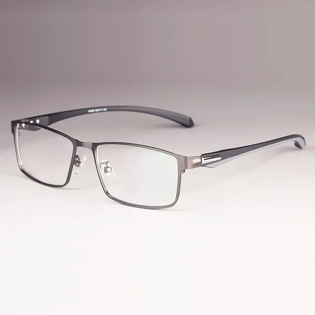 Hotochki Men's Full And Semi Rim Square Titanium Alloy Eyeglasses
