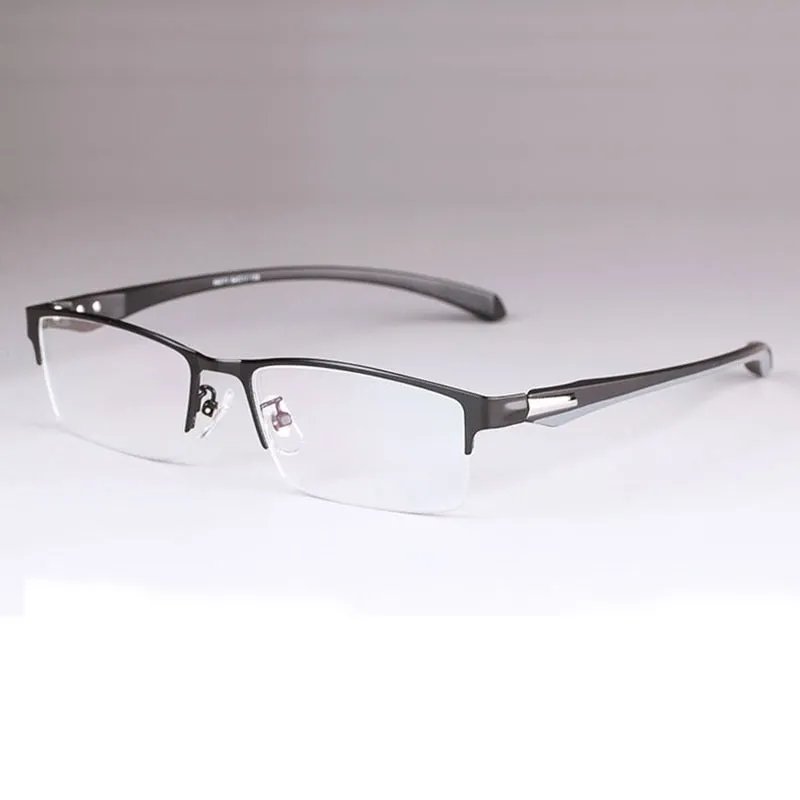 Hotochki Men's Full And Semi Rim Square Titanium Alloy Eyeglasses