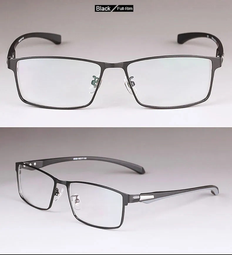 Hotochki Men's Full And Semi Rim Square Titanium Alloy Eyeglasses