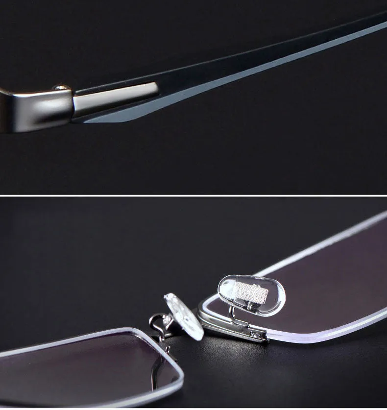 Hotochki Men's Full And Semi Rim Square Titanium Alloy Eyeglasses