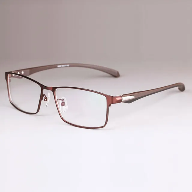 Hotochki Men's Full And Semi Rim Square Titanium Alloy Eyeglasses
