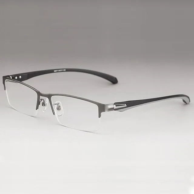 Hotochki Men's Full And Semi Rim Square Titanium Alloy Eyeglasses