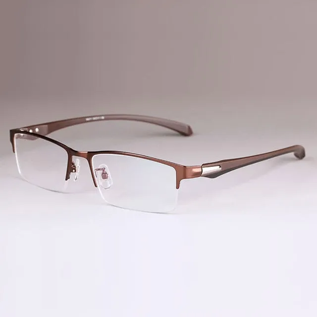 Hotochki Men's Full And Semi Rim Square Titanium Alloy Eyeglasses