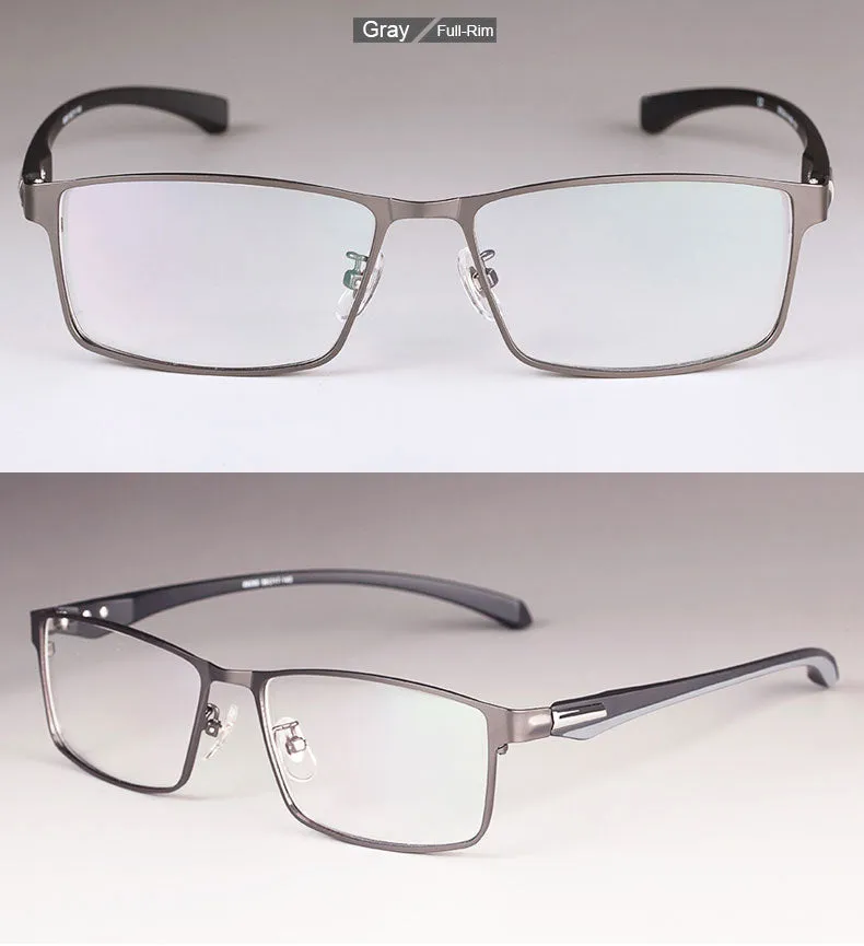 Hotochki Men's Full And Semi Rim Square Titanium Alloy Eyeglasses