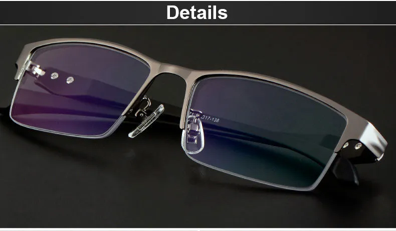 Hotochki Men's Full And Semi Rim Square Titanium Alloy Eyeglasses