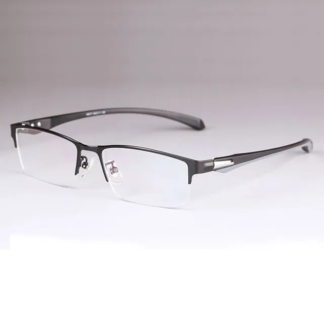 Hotochki Men's Full And Semi Rim Square Titanium Alloy Eyeglasses