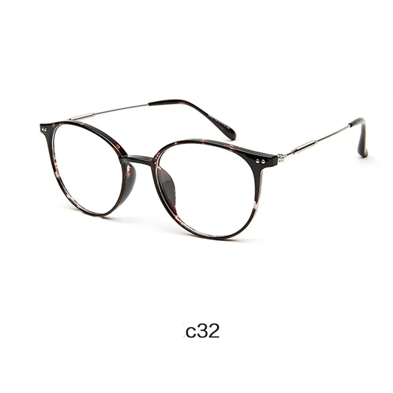 Hotony Unisex Full Rim Round Acetate Alloy Frame Eyeglasses