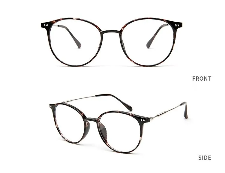 Hotony Unisex Full Rim Round Acetate Alloy Frame Eyeglasses