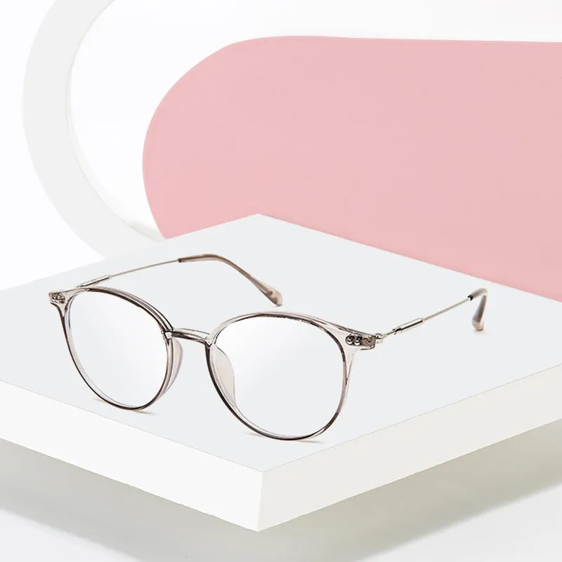 Hotony Unisex Full Rim Round Acetate Alloy Frame Eyeglasses