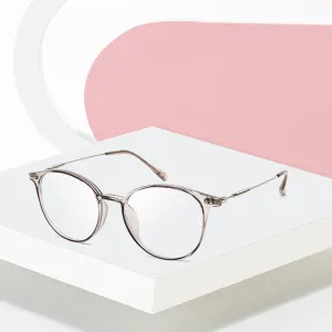 Hotony Unisex Full Rim Round Acetate Alloy Frame Eyeglasses