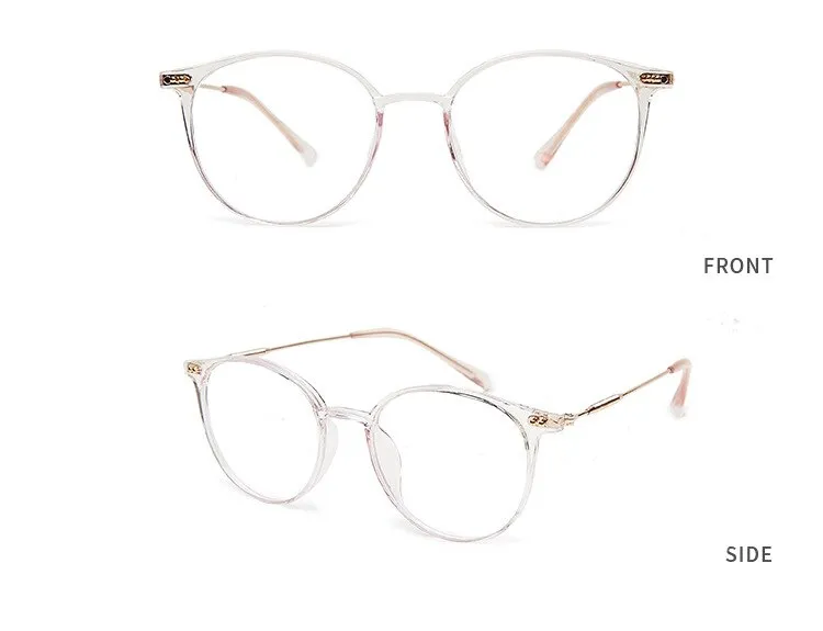 Hotony Unisex Full Rim Round Acetate Alloy Frame Eyeglasses