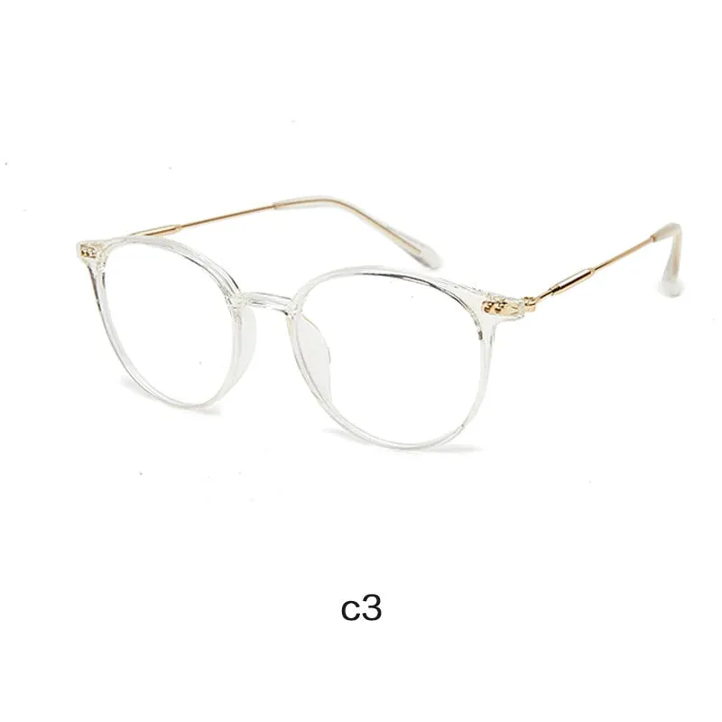 Hotony Unisex Full Rim Round Acetate Alloy Frame Eyeglasses