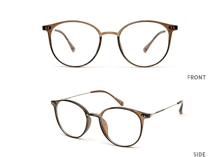 Hotony Unisex Full Rim Round Acetate Alloy Frame Eyeglasses
