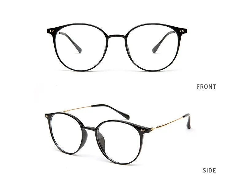 Hotony Unisex Full Rim Round Acetate Alloy Frame Eyeglasses