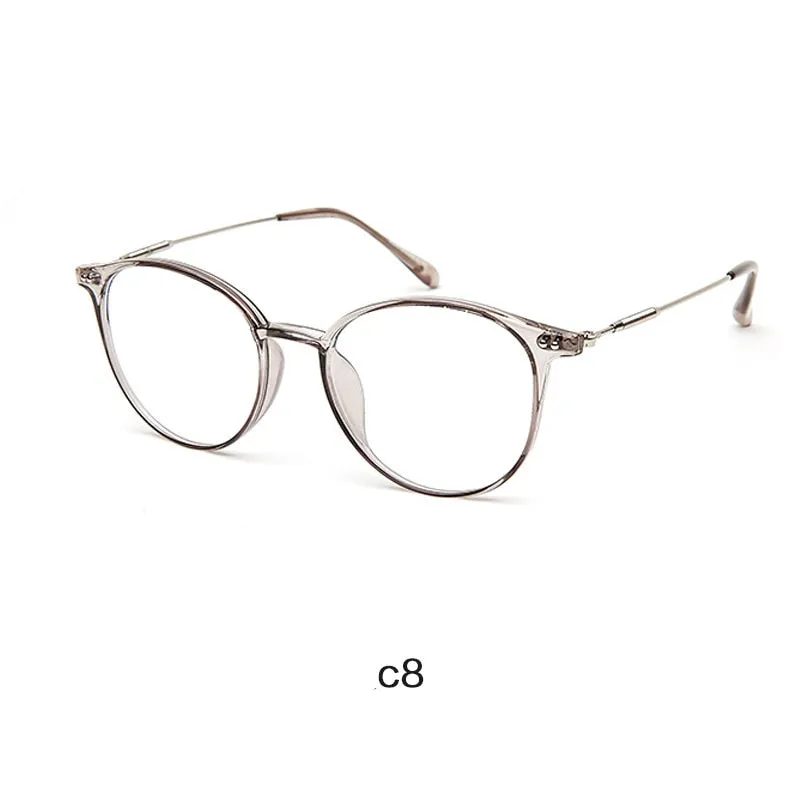 Hotony Unisex Full Rim Round Acetate Alloy Frame Eyeglasses