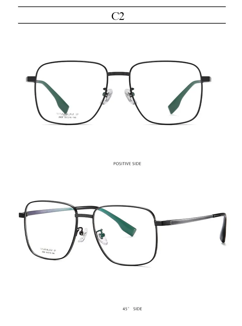 Hotony Women's Full Rim Square Titanium Frame Eyeglasses Yj2029