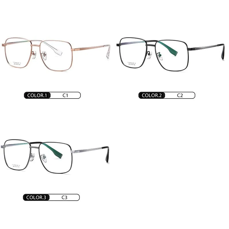 Hotony Women's Full Rim Square Titanium Frame Eyeglasses Yj2029