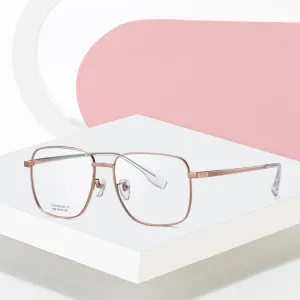Hotony Women's Full Rim Square Titanium Frame Eyeglasses Yj2029
