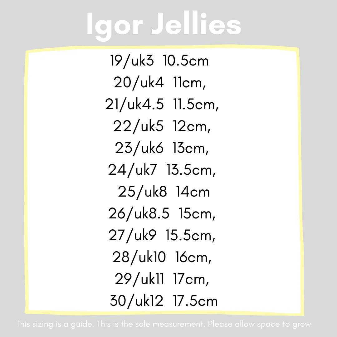 Igor Nico Caramelo Ivory Cream Marfil Velcro Jelly Sandals