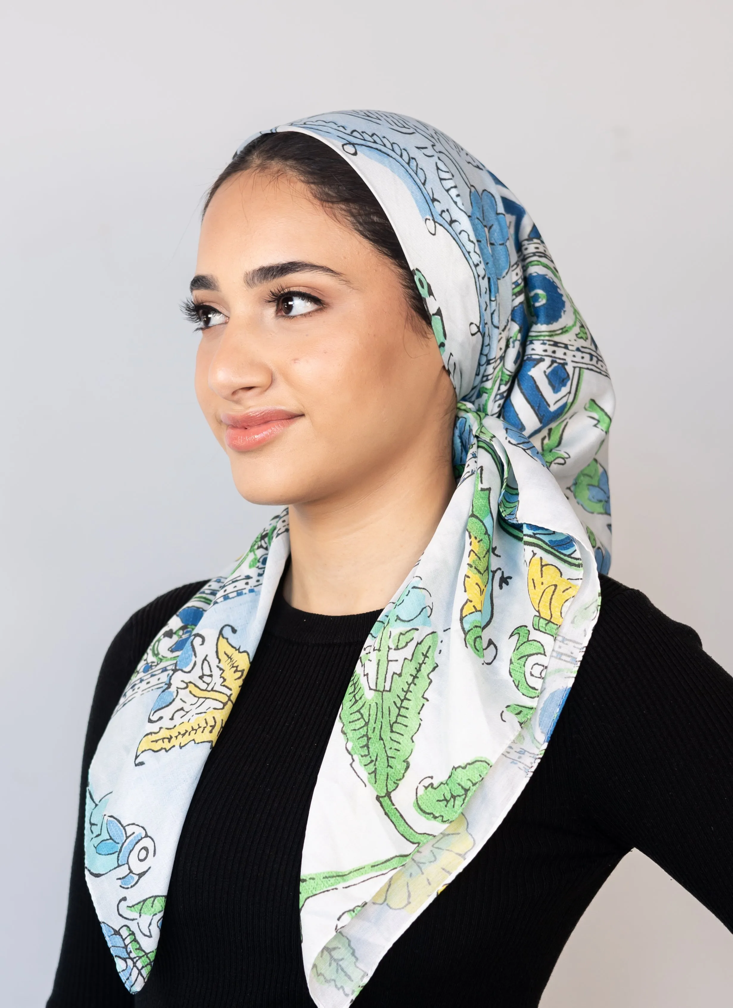 Italian Floral Head Scarf