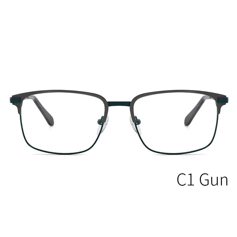 Kansept Men's Full Rim Square Stainless Steel Alloy Frame Eyeglasses Tm004