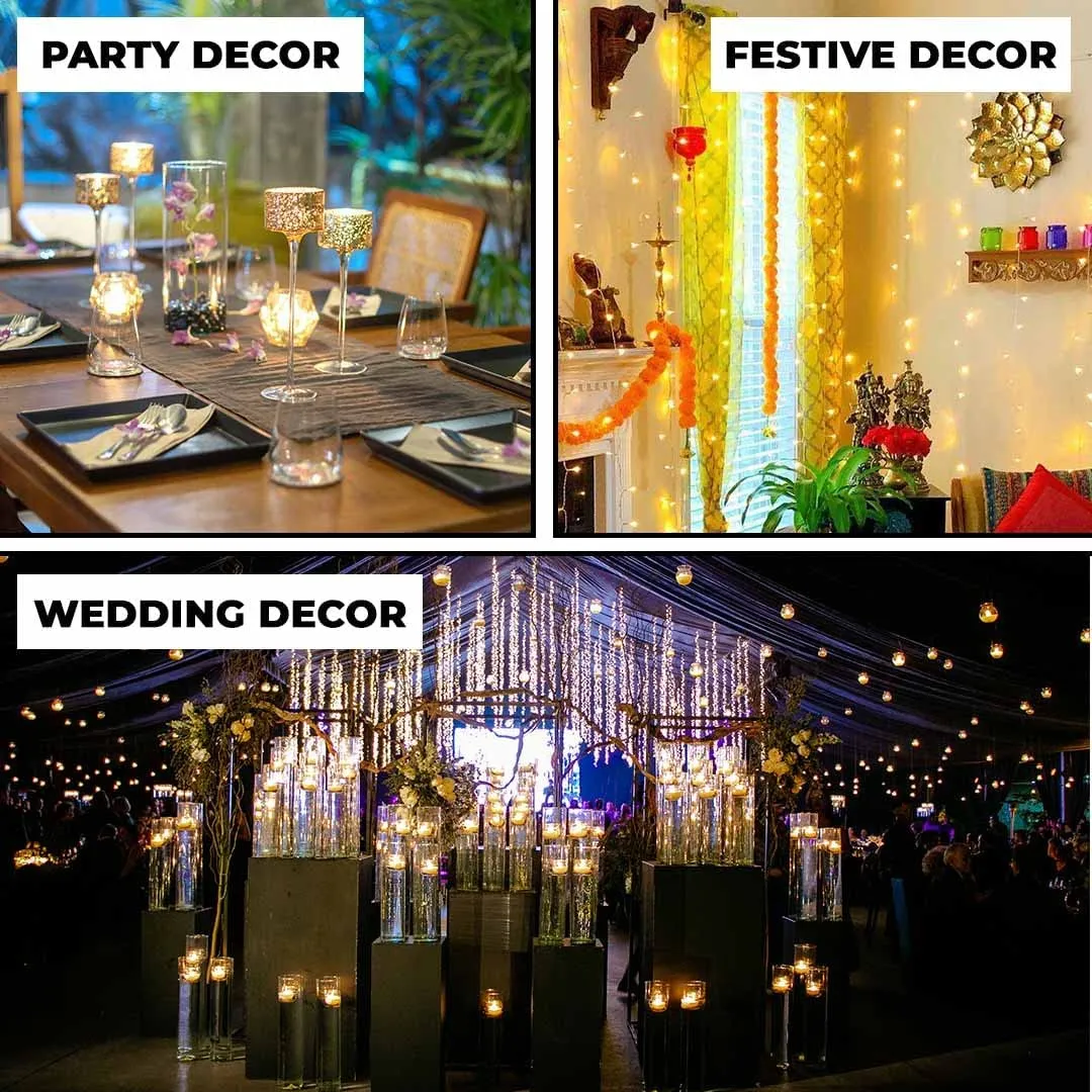 Kuber Industries LED Candles for Home Decoration|Battey Operated|Flameless Yellow Light|Safe & Easy to Maintain|Diwali Lights for Home Decoration, Other Festivities & Parties|Pack of 3|B0-004D|Gray