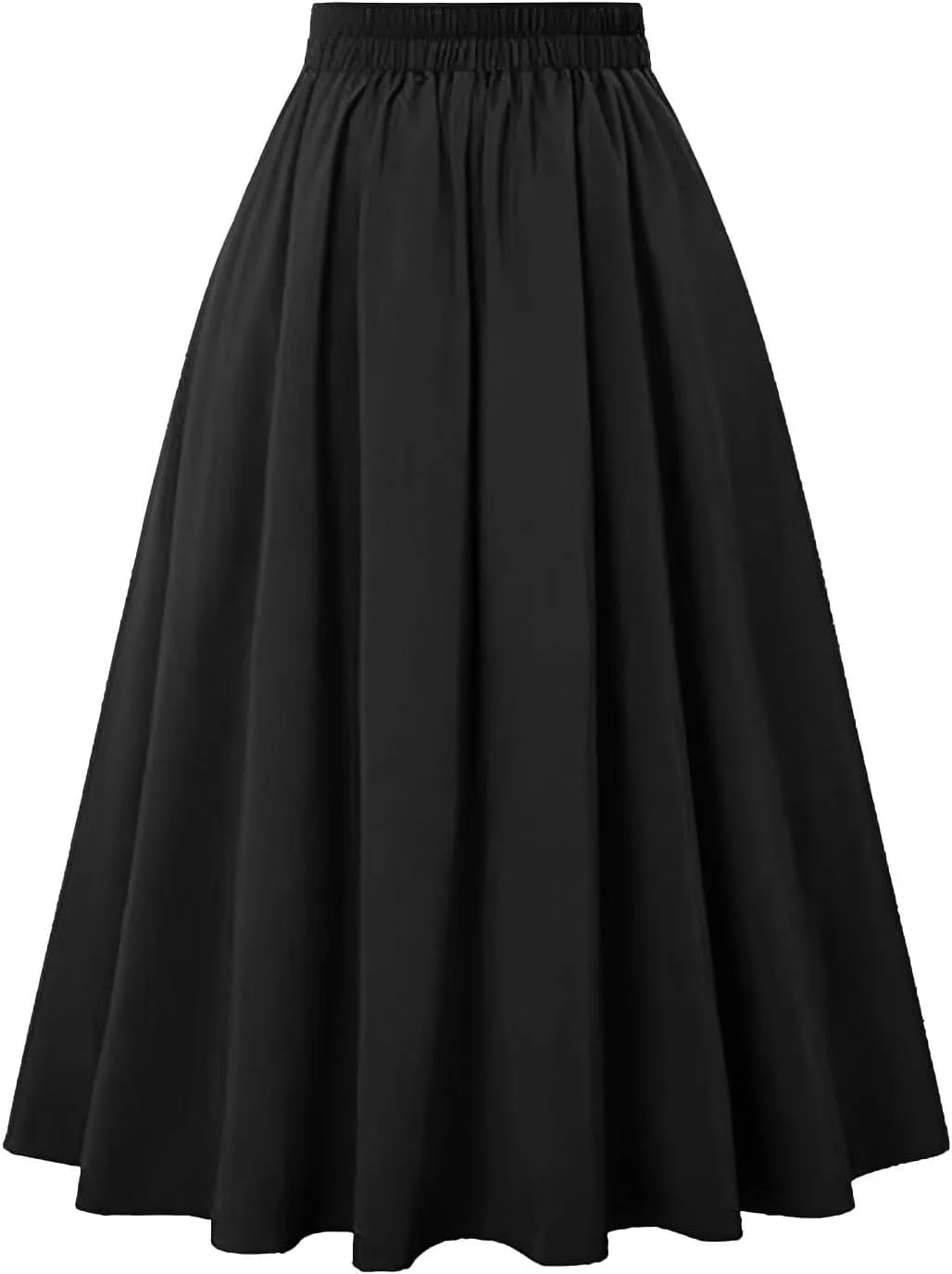 KUIOLYPOER Women Vintage Skirt High Waist Pleated Skirt Women's Ankle Length High Waist A-Line Flowy Long Maxi Skirt