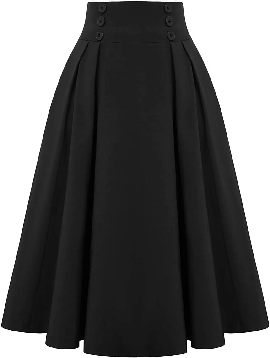 KUIOLYPOER Women Vintage Skirt High Waist Pleated Skirt Women's Ankle Length High Waist A-Line Flowy Long Maxi Skirt